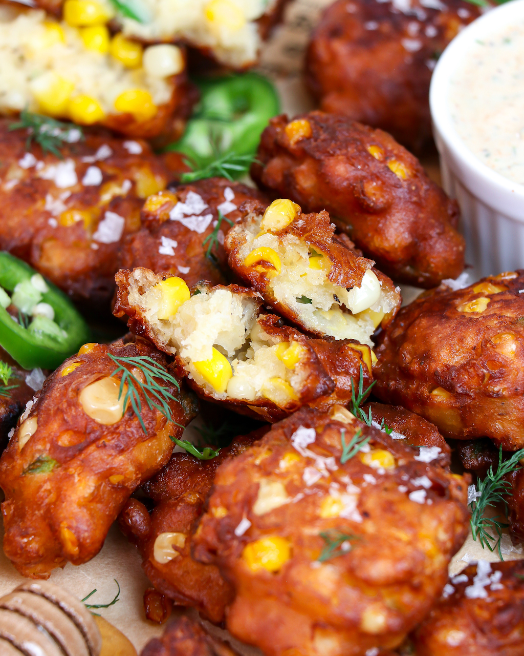 Crispy Jalapeño Honey Corn Fritters